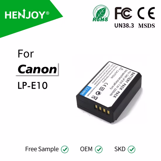 Nouvelle batterie d'appareil photo numérique de décodage pour batterie rechargeable au lithium Canon Lp-E10